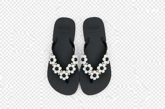 Customised black sandal with sleek, timeless elegance